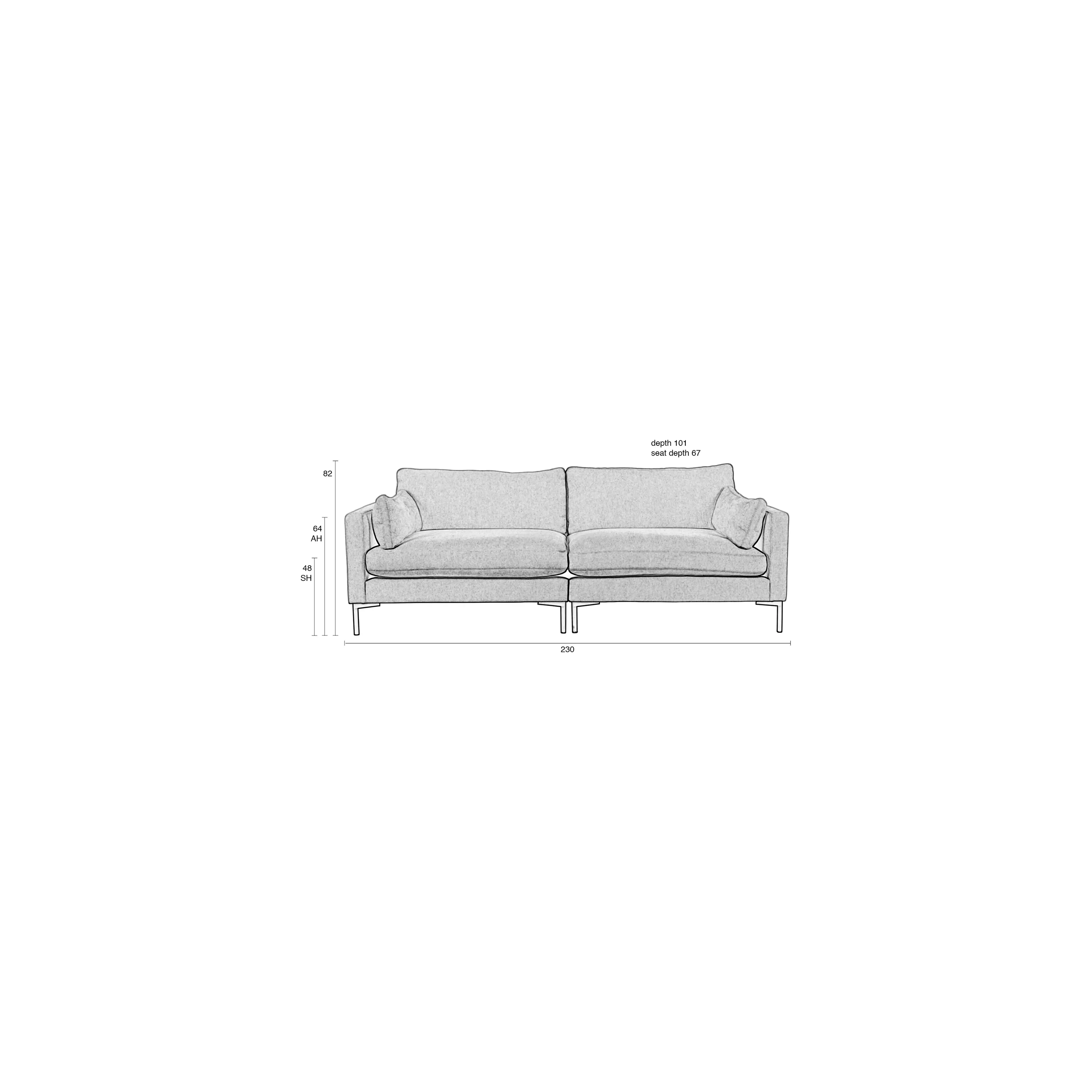 Summer 3-Sitzer Sofa Kaffee 230x101cm - Image 8