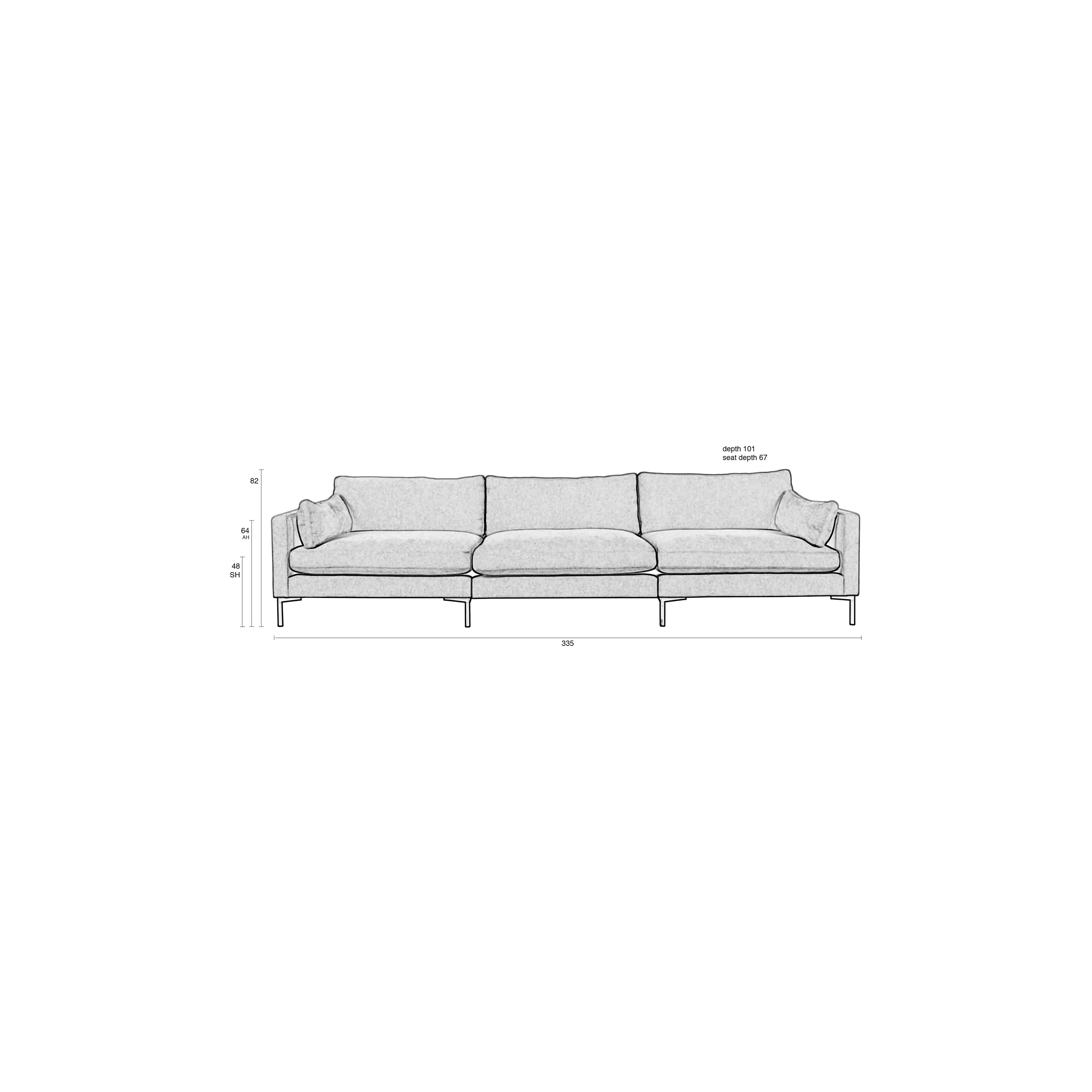 Summer 4,5-Sitzer Sofa Latte 335x101cm - Image 12