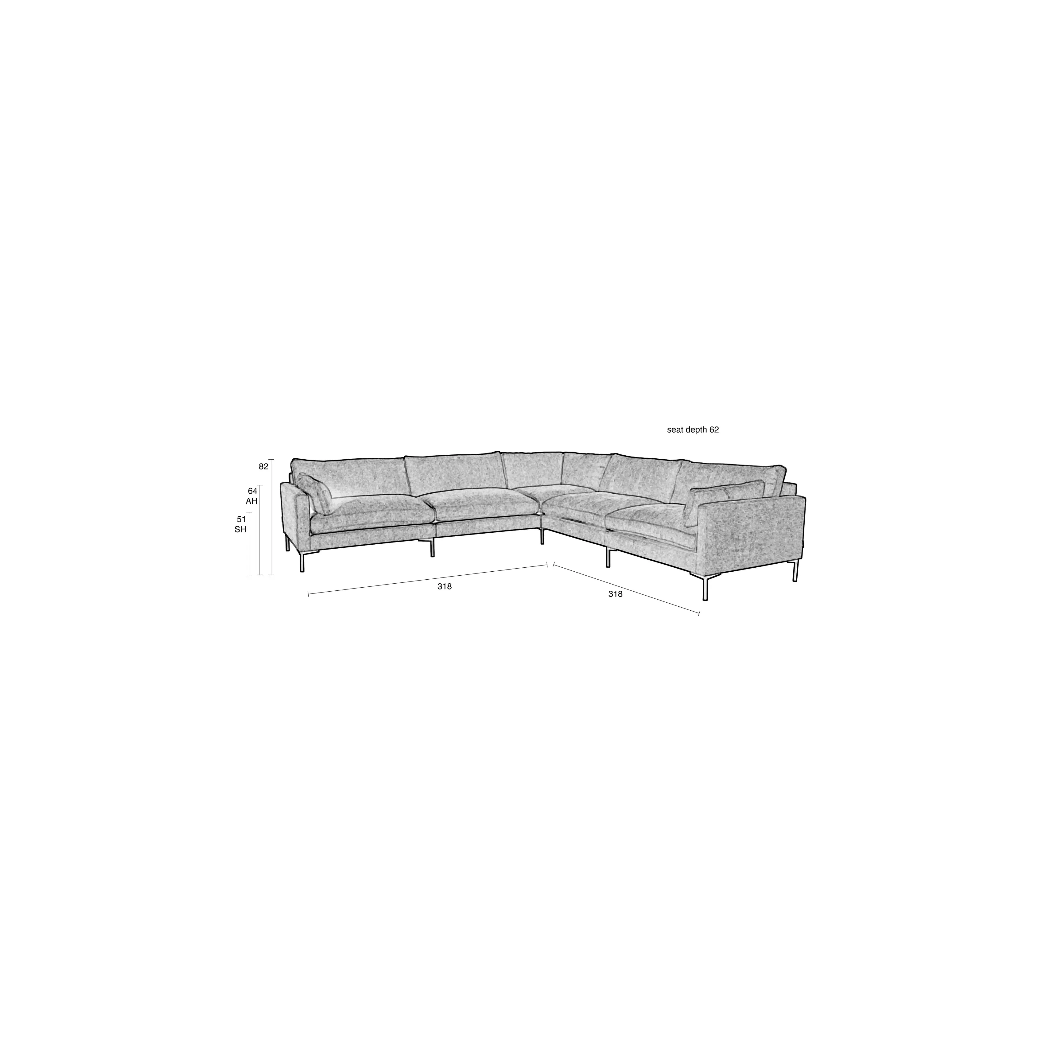 Summer Sofa 7-Sitzer Creme 318x318cm - Image 8